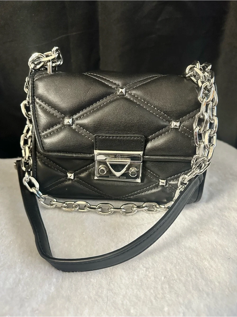 Michael Kors Quilted Black Chain Shoulder Bag